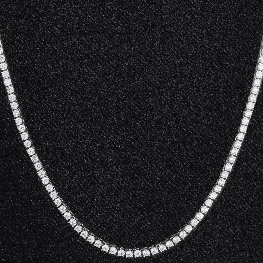 Elegant Silver Tennis Necklace